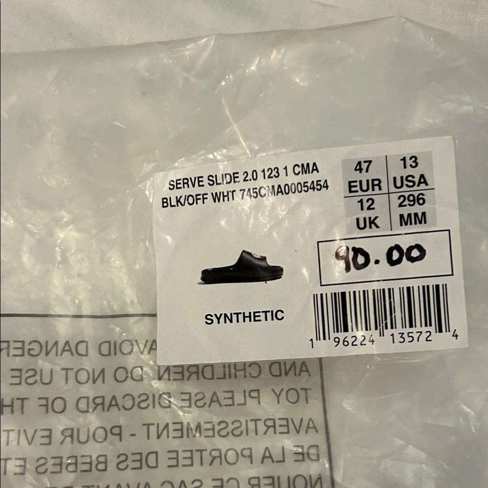 Men Black/Off Wht Serve Slide Synthetic Lacoste🐊